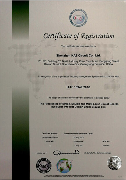 CHINA ShenZhen KaiZhuo Electronic Technology Co.,Ltd certificaciones
